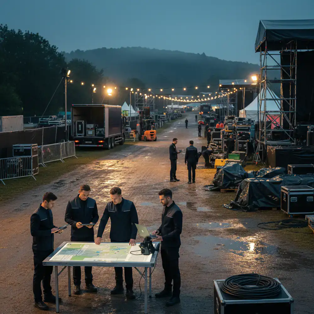 The operations and logistics team at the festival grounds